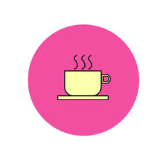coffee cup icon vector with simple lines