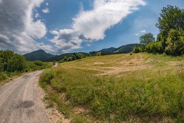 Fototapeta na wymiar view summer foothills landscape lower tatra mountains