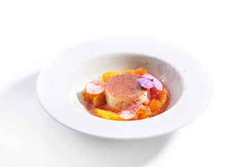 Creme brulee close up