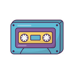 retro classic cassette music icon on white background