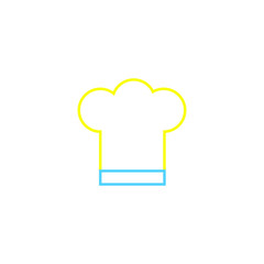 vector chef hat icon formed with simple lines