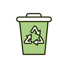 bin waste recycle environment ecology line and fill