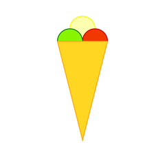 ice cream icon vector with three balls