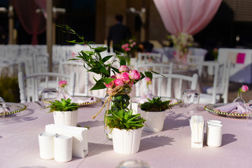 wedding table with flowers