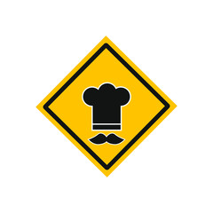 vector chef hat icon formed with simple lines