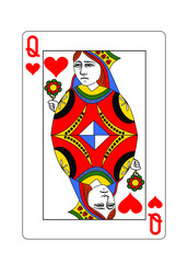 The queen of Hearts in the classic style.