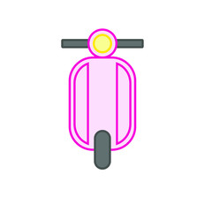 motorcycle icon vector formed with simple shapes