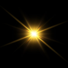 Fototapeta na wymiar Glow yellow star.