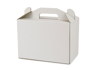 Cardboard box with handle for carrying cake