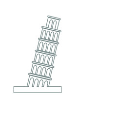 vector icon tower of pisa in Italy