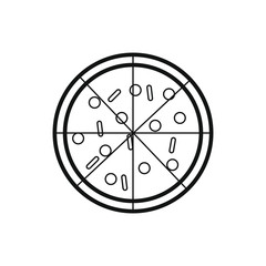 pizza icon vector with salami