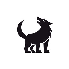 Fototapeta premium Black Alpha Abstract Icon. Fully editable vector illustration of a wolf logo. wolf modern logo design vector. Strong Wolf Logo Design Vector Template. Strong Wolf Logo Design Vector Template Fully edi