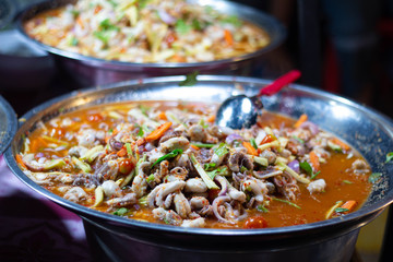 Thai Spicy Seafood Salad Yum Talay. Vegetable, fish.
