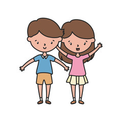 Obraz na płótnie Canvas Girl and boy cartoon vector design
