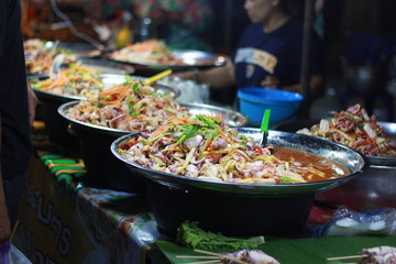 Thai Spicy Seafood Salad Yum Talay. Vegetable, fish.