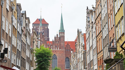 Old Town in Gdansk. View of the streets of Gdansk. Polish architecture.