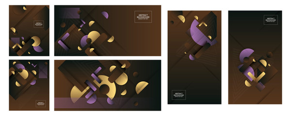 Obraz na płótnie Canvas Set of cards in the style of abstract trend colors. Modern flyer or banner concept