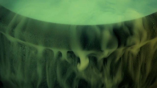 Witches' Cauldron Smoking Green Closeup
