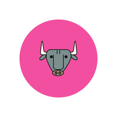 spanish bull head icon vector