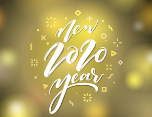 2020 script font type face celebrate vector illustration.