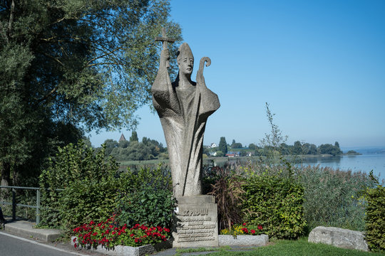 Standbild St. Pirim auf der Insel Reichenau