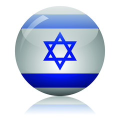 Israeli flag glass icon vector illustration