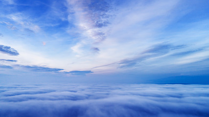 Cloud. Flying over the clouds. Photo taken from a drone.