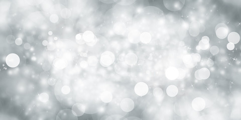 Naklejka na ściany i meble white and gray Christmas light with snowflake bokeh background, Winter backdrop wallpaper.