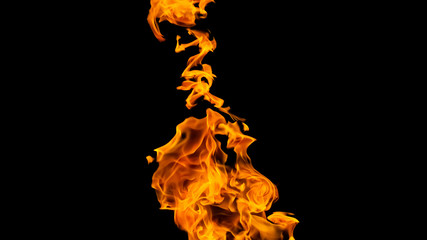 Fire flames on black background. fire on black background isolated. fire patterns