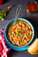 flaczki - fresh and spicy tripe soup with herbs