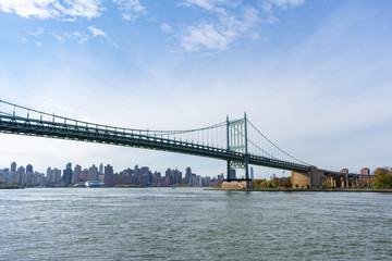 Triborough Bridge connecting Astoria Queens New York to Wards and Randall's Island over the East River