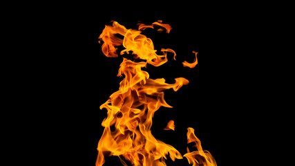 Fire flames on black background. fire on black background isolated. fire patterns