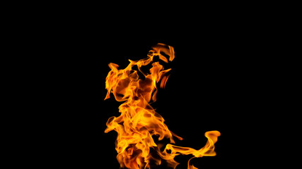 Fire flames on black background. fire on black background isolated. fire patterns
