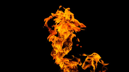 Fire flames on black background. fire on black background isolated. fire patterns