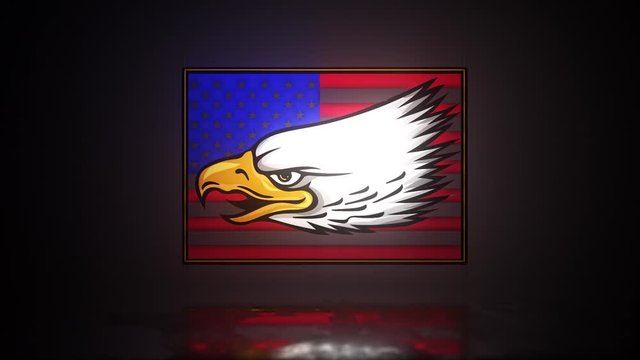 The national symbol of USA. Flag and Eagle.