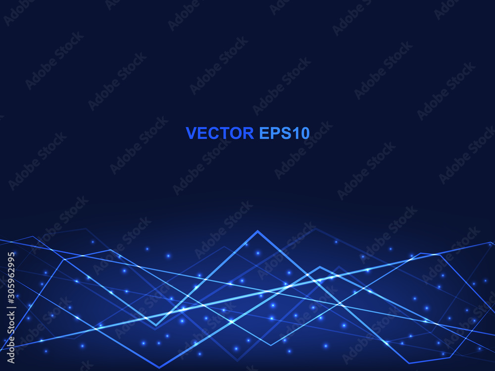 Poster polygonal technology concept blue background. modern futuristic hi-tech backdrop for science and dig