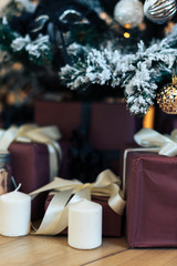 Christmas decor with toys decorated Christmas tree