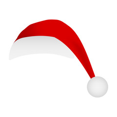 Santa hat cap isolated on white background. Mask template