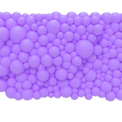 Bubble gum. 3d Violet bubbles. Background pattern.
