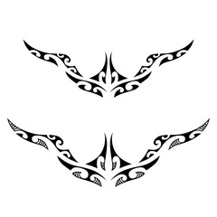 Set of tattoo maori design for belly, low back, chest. Art tribal tattoo.  - obrazy, fototapety, plakaty