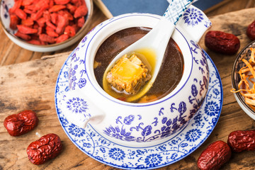 Cordyceps flower pork bone soup，Chinese Food