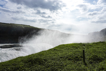 Misty waterfalls in Iceland