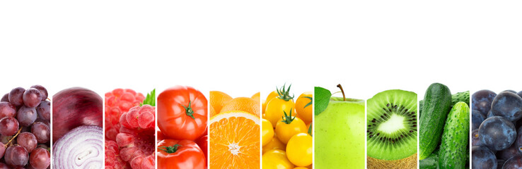 Fototapeta na wymiar Collage of fruits and vegetables. Fresh food