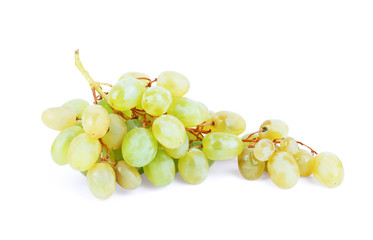 Bunch of ripe grapes on a white background