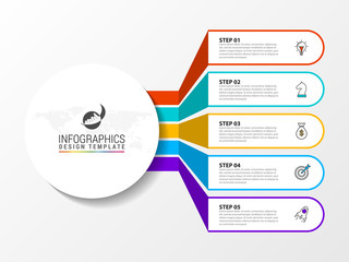 Obraz premium Infographic design template. Creative concept with 5 steps