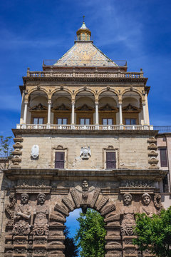 Fomus Porta Nuova - New Gate in Palermo city on Sicily Island, Italy, part of historic wall