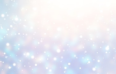Obraz premium Empty winter magic light background. Blurred snowfall glare texture. Subtle wonderful abstract illustration. Defocused pastel blue lilac gradient. New year pattern trend.