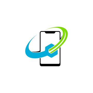 simple smartphone service vector logo