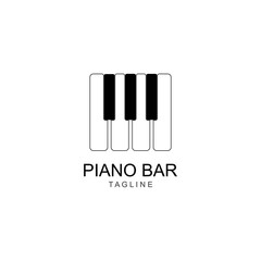 Piano Logo Design Template. Vector Illustration