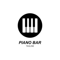 Piano Logo Design Template. Vector Illustration